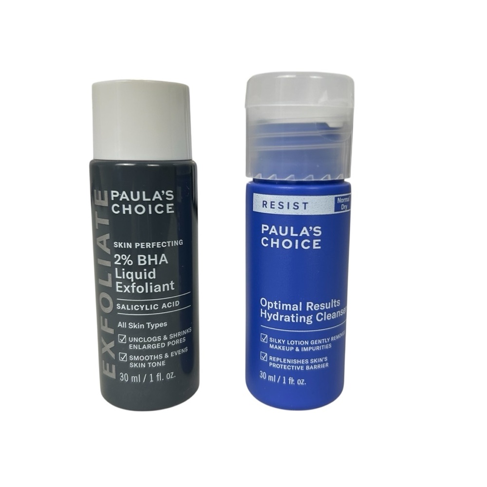 PAULA’S CHOICE NWT Travel Size Hydrating Cleanser & BHA Exfoliant Duo